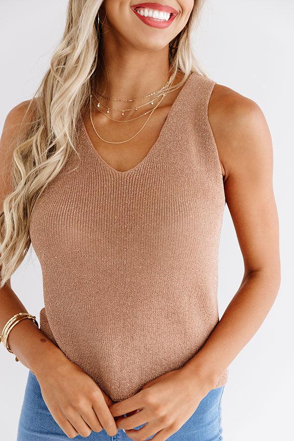 Impressions Tender And Kind Knit Top In Camel