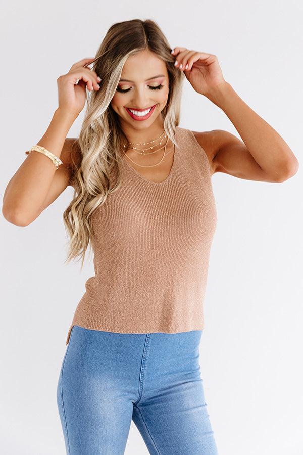Impressions Tender And Kind Knit Top In Camel