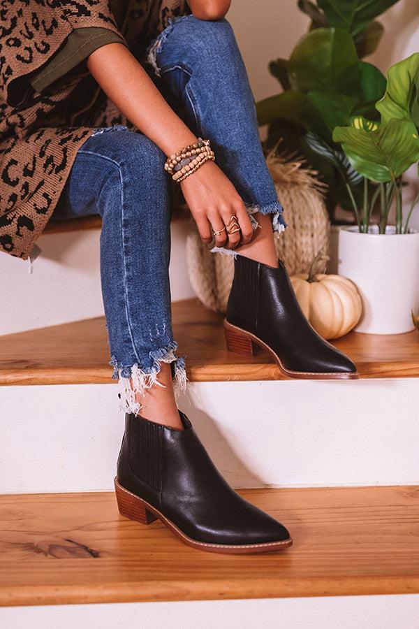 Impressions The Ada Faux Leather Bootie In Black