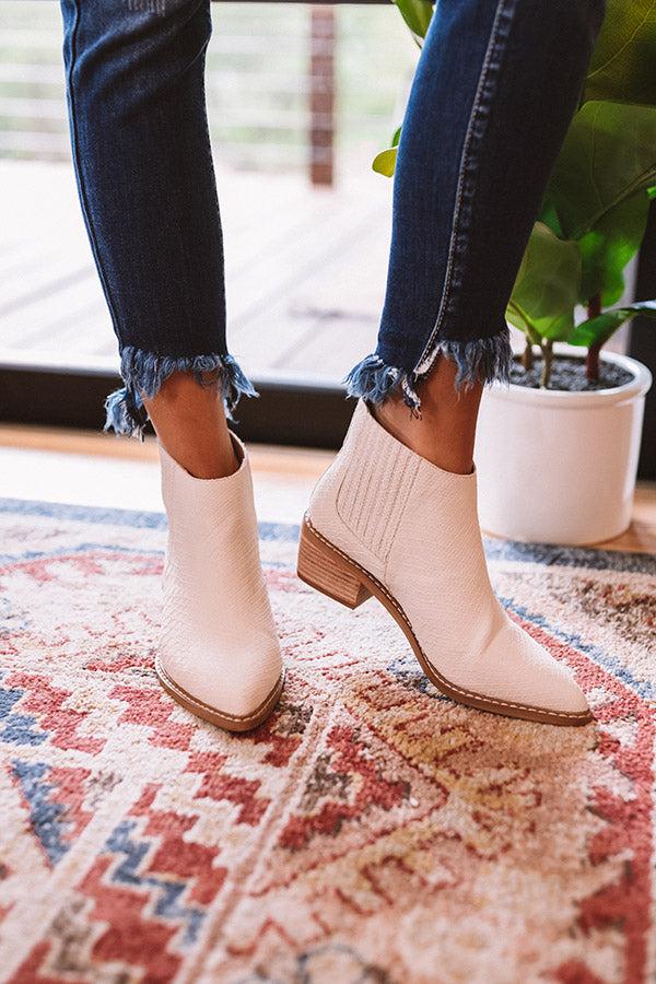 Impressions The Ada Faux Leather Bootie In Stone