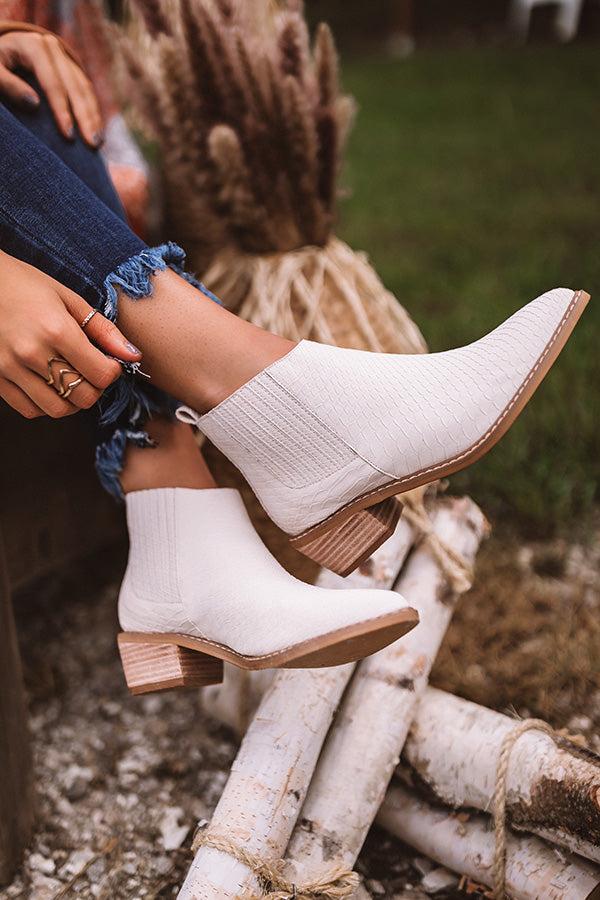 Impressions The Ada Faux Leather Bootie In Stone