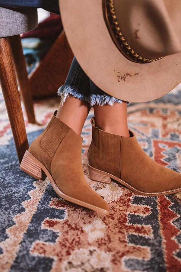 Impressions The Ada Faux Suede Bootie In Brown