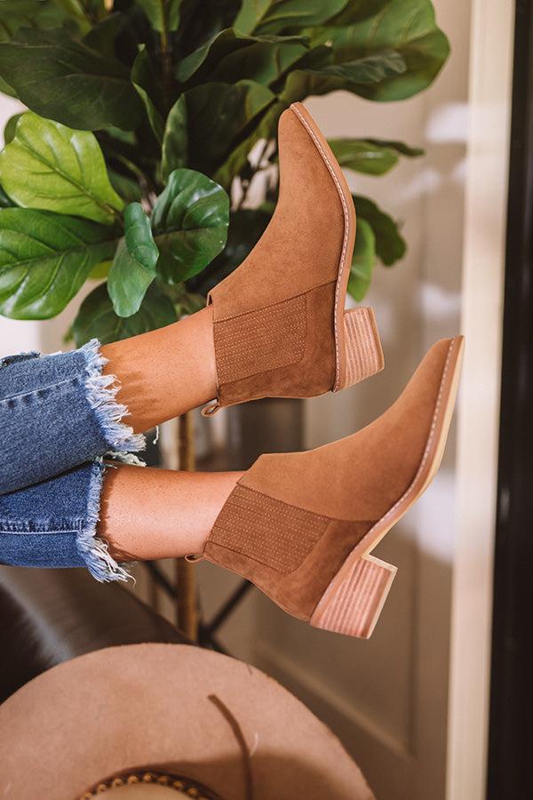 Impressions The Ada Faux Suede Bootie In Brown