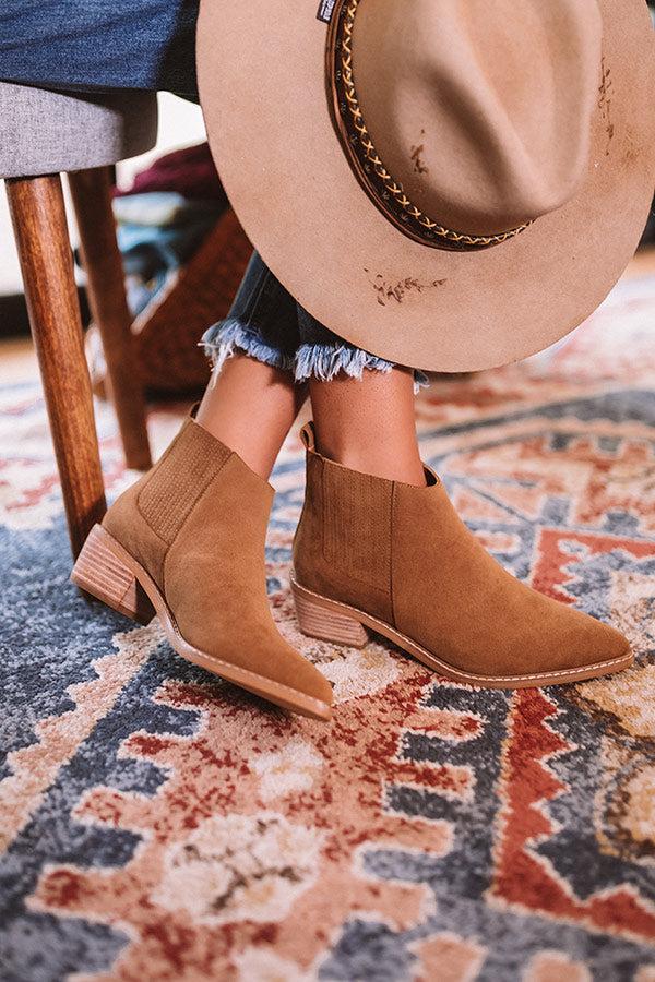 Impressions The Ada Faux Suede Bootie In Brown