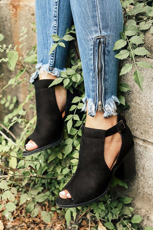 Impressions The Addison Peep Toe Bootie in Black