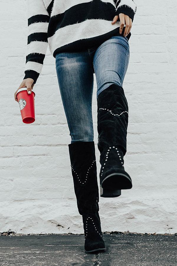 Impressions The Aiden Over The Knee Boot In Black