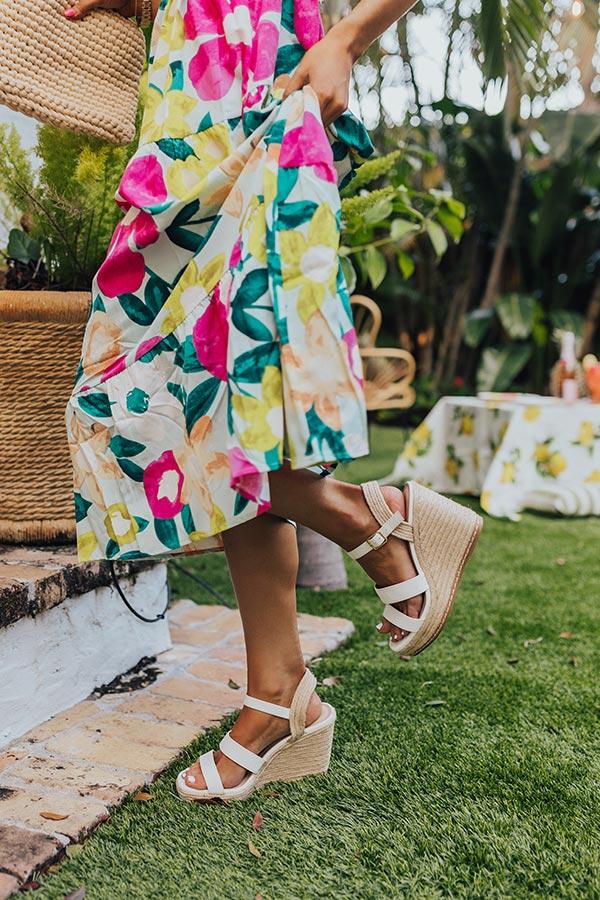 Impressions The Alana Faux Leather Wedge In White