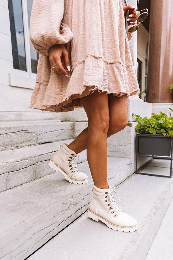 Impressions The Alcott Faux Leather Boot In Stone