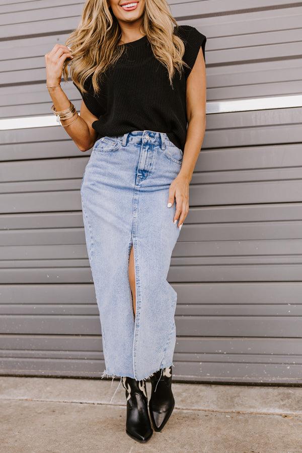 Impressions The Aliyah Denim Maxi Skirt