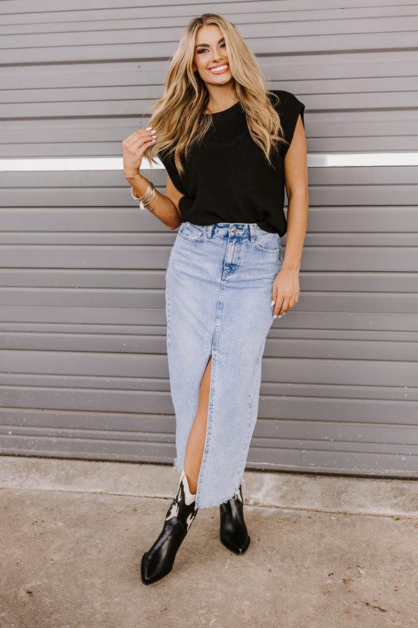 Impressions The Aliyah Denim Maxi Skirt