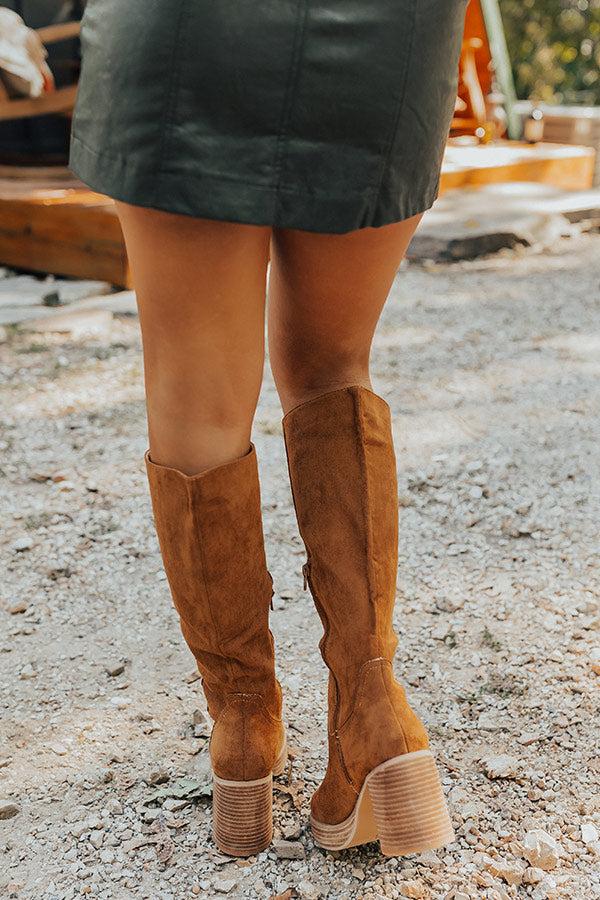 Impressions The Amy Faux Suede Boot In Camel