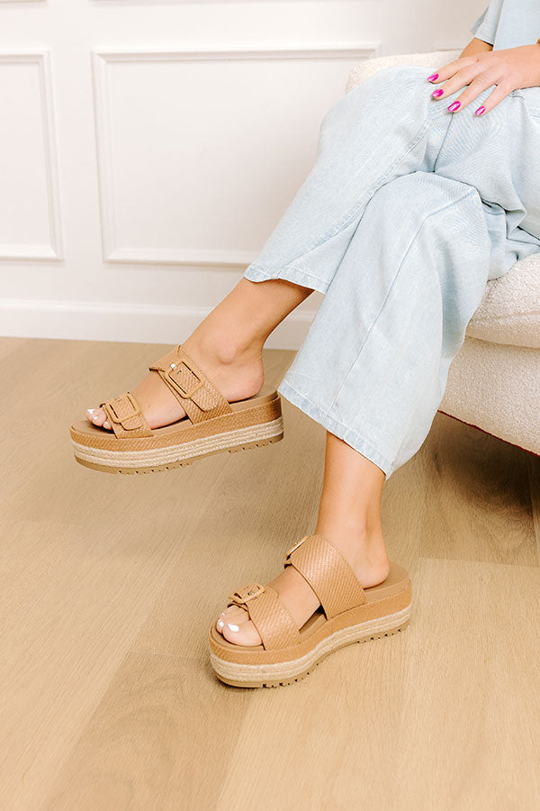 Impressions The Ariana Raffia Woven Sandal In Tan