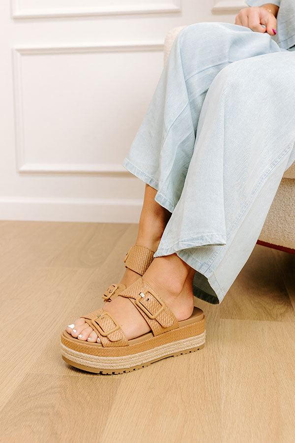Impressions The Ariana Raffia Woven Sandal In Tan