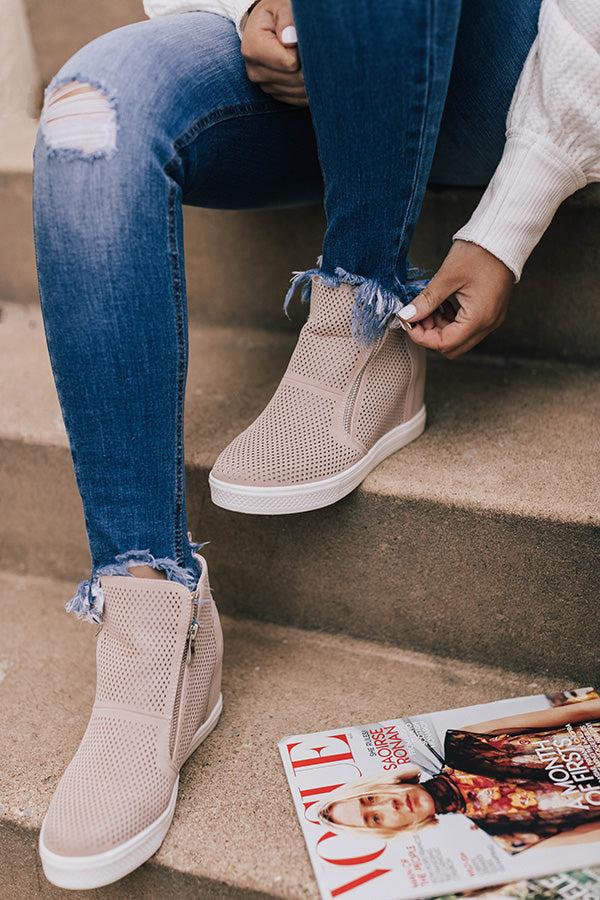 Impressions The Asher Perforated Bootie In Blush