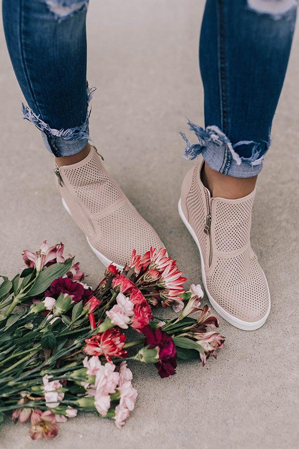 Impressions The Asher Perforated Bootie In Blush