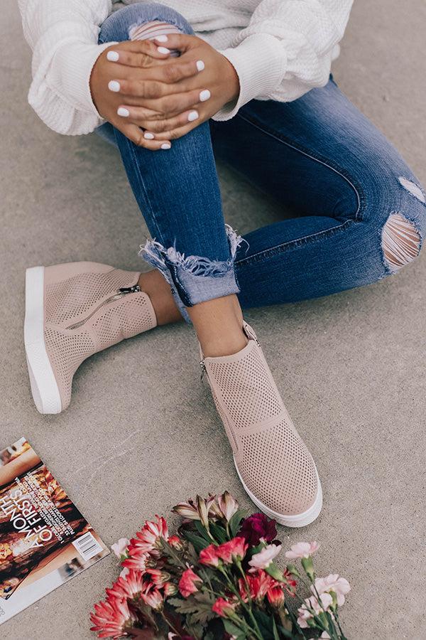 Impressions The Asher Perforated Bootie In Blush