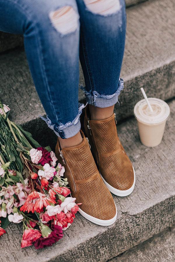 Impressions The Asher Perforated Bootie In Camel