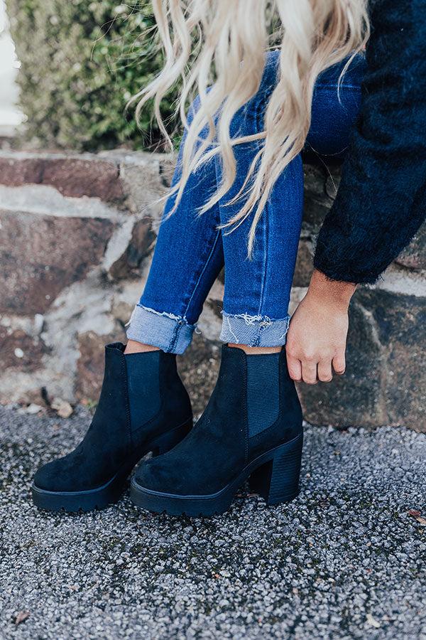 Impressions The Auden Faux Suede Bootie In Black