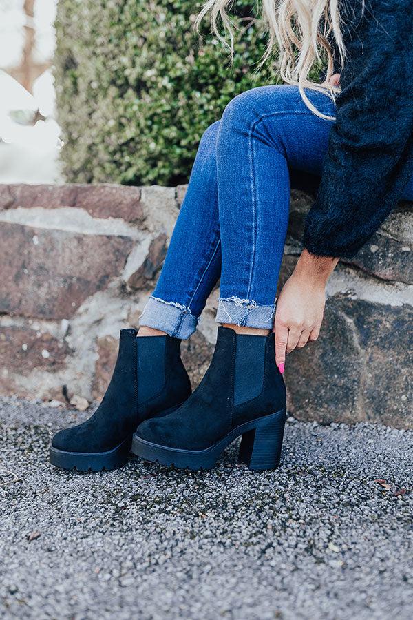 Impressions The Auden Faux Suede Bootie In Black