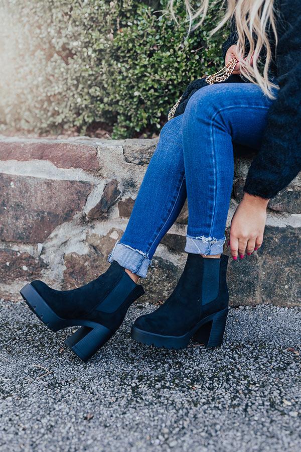Impressions The Auden Faux Suede Bootie In Black