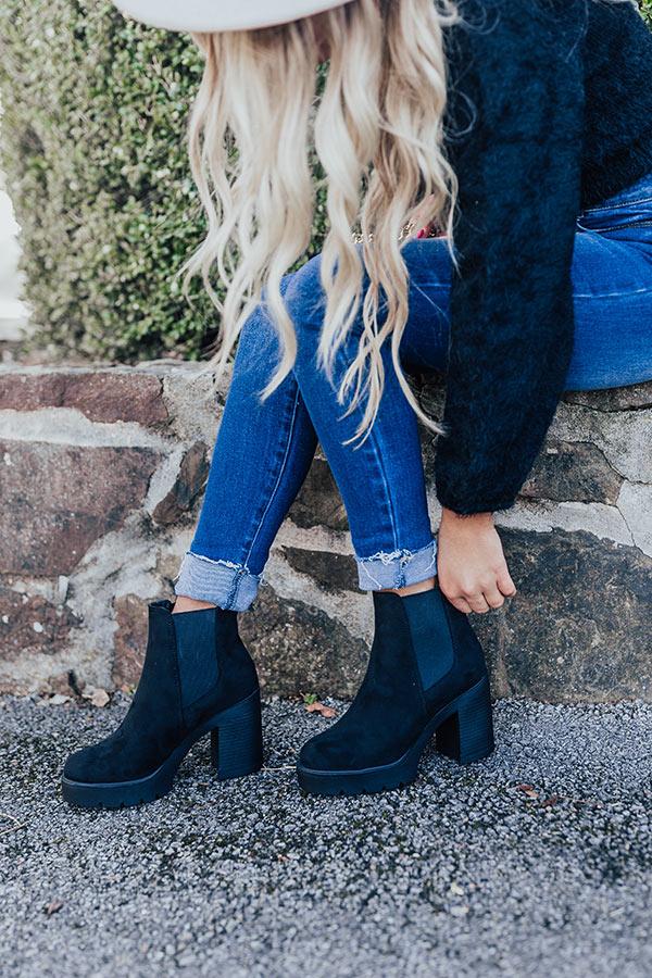 Impressions The Auden Faux Suede Bootie In Black
