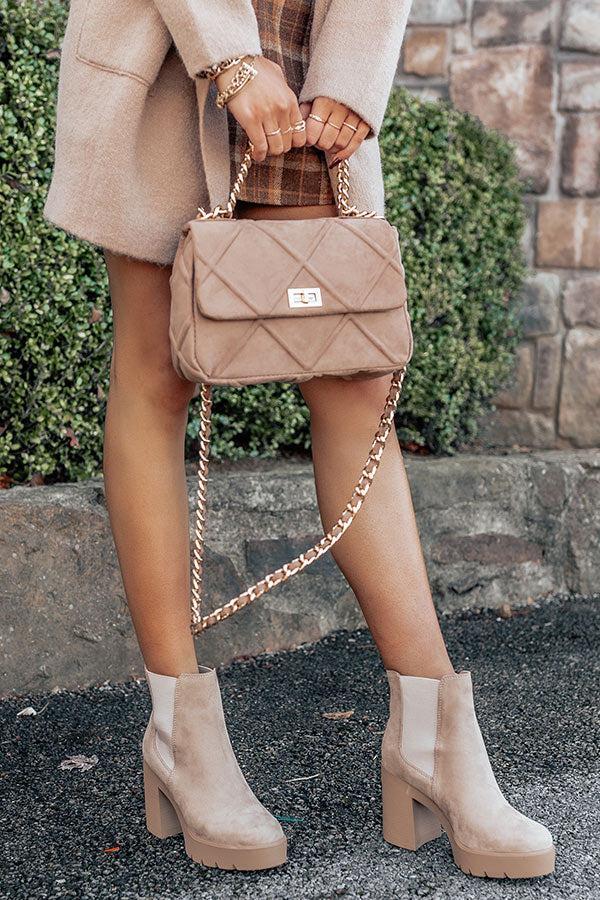 Impressions The Auden Faux Suede Bootie In Taupe