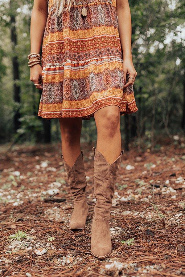 Impressions The Audra Faux Suede Boot In Brown