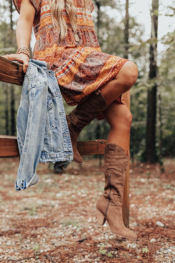 Impressions The Audra Faux Suede Boot In Brown