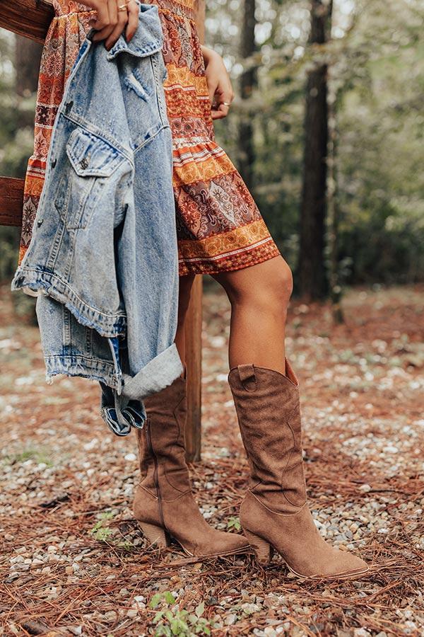 Impressions The Audra Faux Suede Boot In Brown