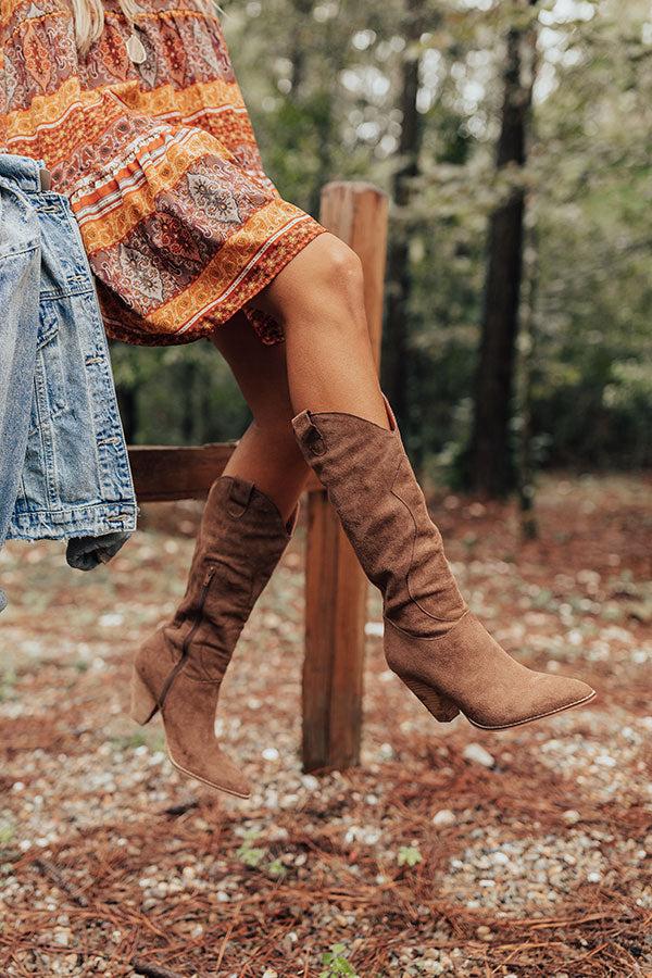 Impressions The Audra Faux Suede Boot In Brown