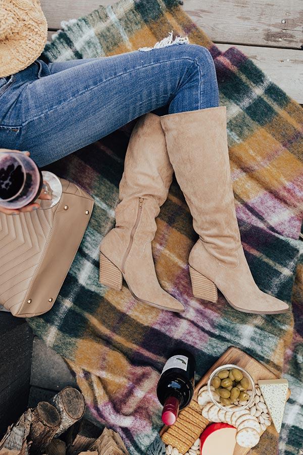 Impressions The Aura Faux Suede Boot In Iced Mocha