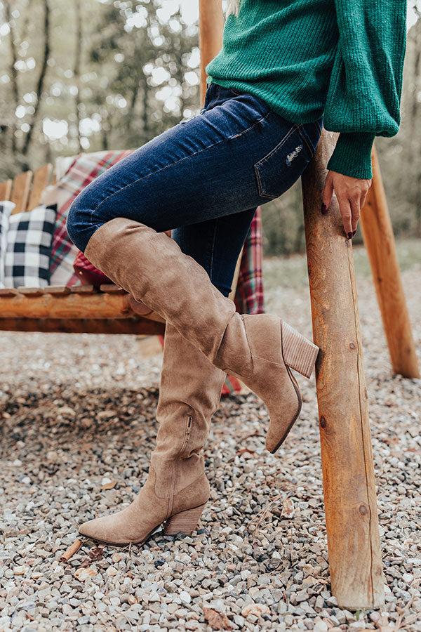 Impressions The Aura Faux Suede Boot In Iced Mocha