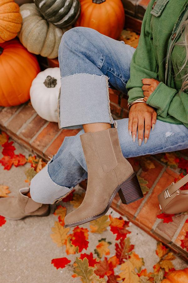 Impressions The Autumn Faux Nubuck Bootie In Taupe