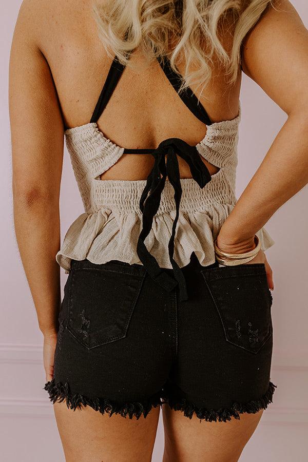 Impressions The Ava High Waist Distressed Shorts