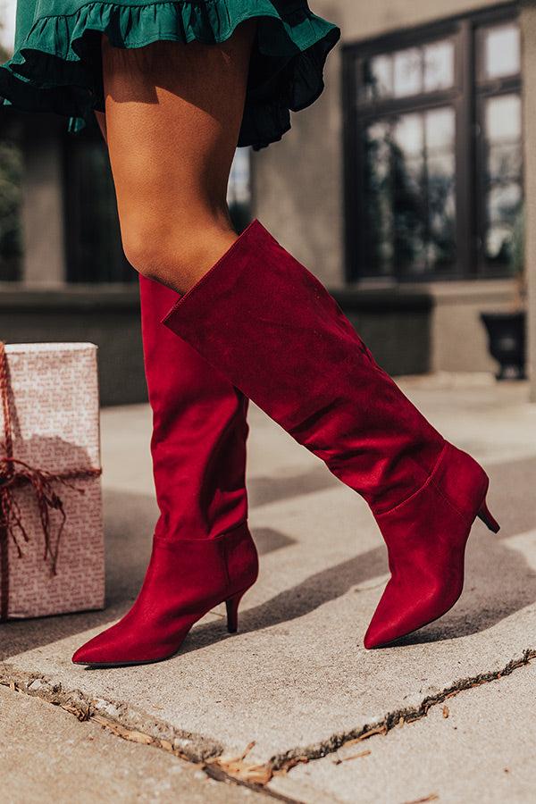 Impressions The Ayuna Knee Height Boot In Wine