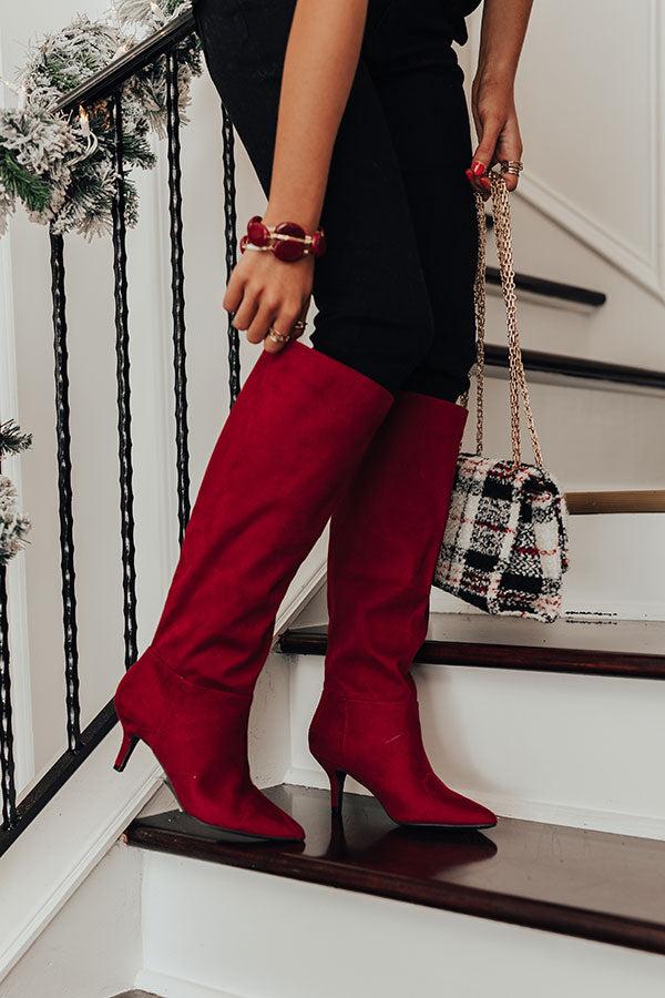 Impressions The Ayuna Knee Height Boot In Wine