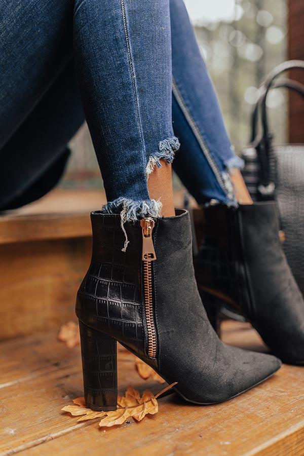 Impressions The Bailee Faux Suede Bootie In Black