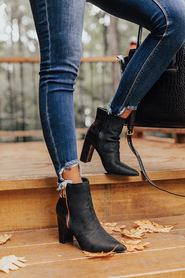 Impressions The Bailee Faux Suede Bootie In Black