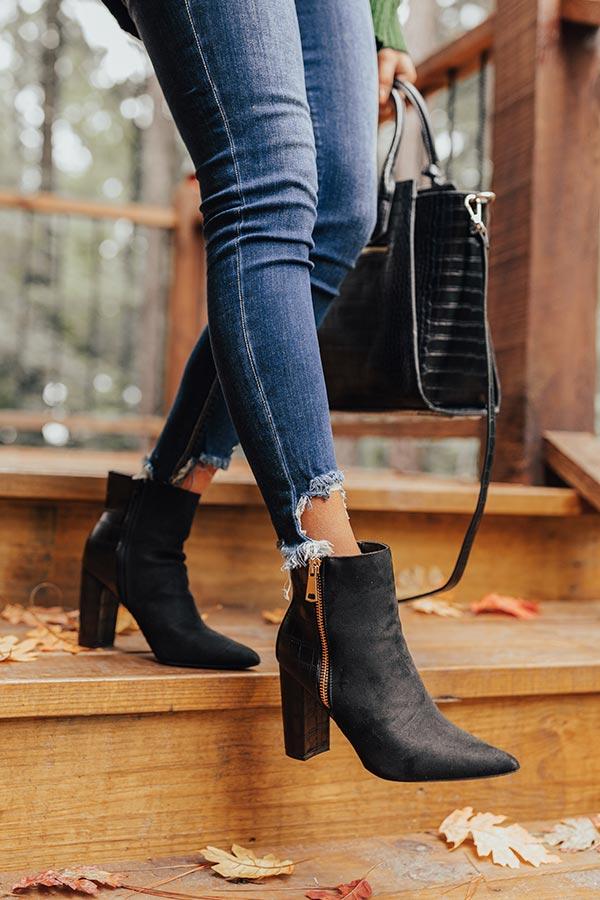 Impressions The Bailee Faux Suede Bootie In Black