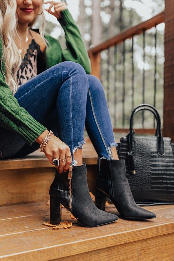 Impressions The Bailee Faux Suede Bootie In Black