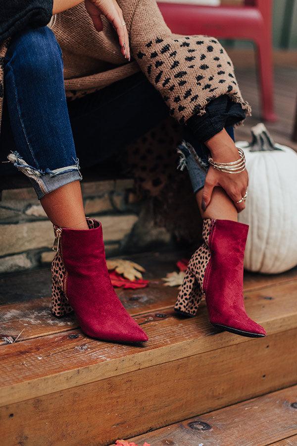 Impressions The Bailee Faux Suede Bootie In Wine