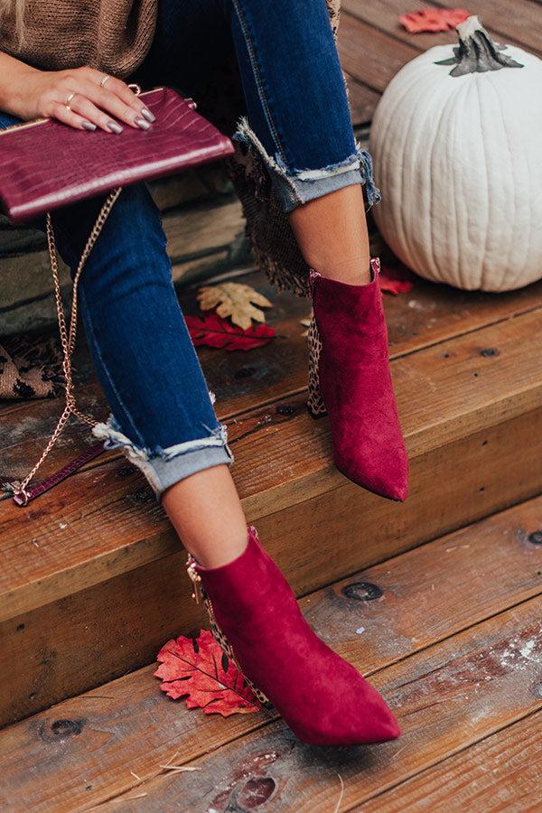 Impressions The Bailee Faux Suede Bootie In Wine