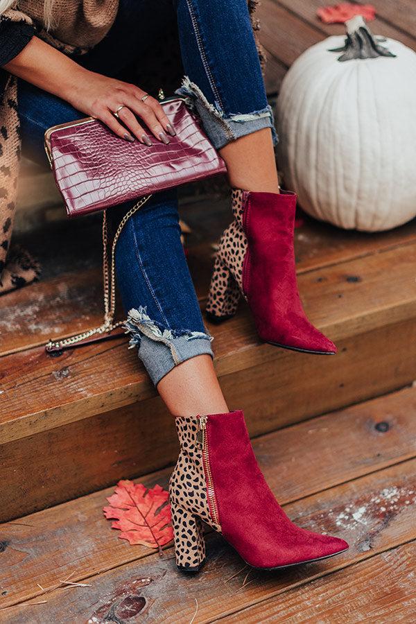 Impressions The Bailee Faux Suede Bootie In Wine