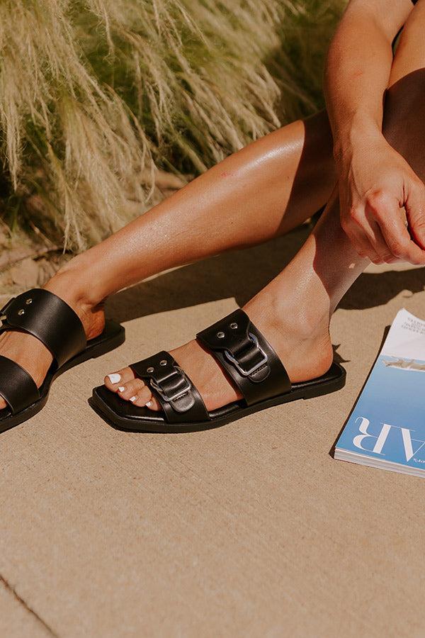 Impressions The Bella Faux Leather Sandal In Black