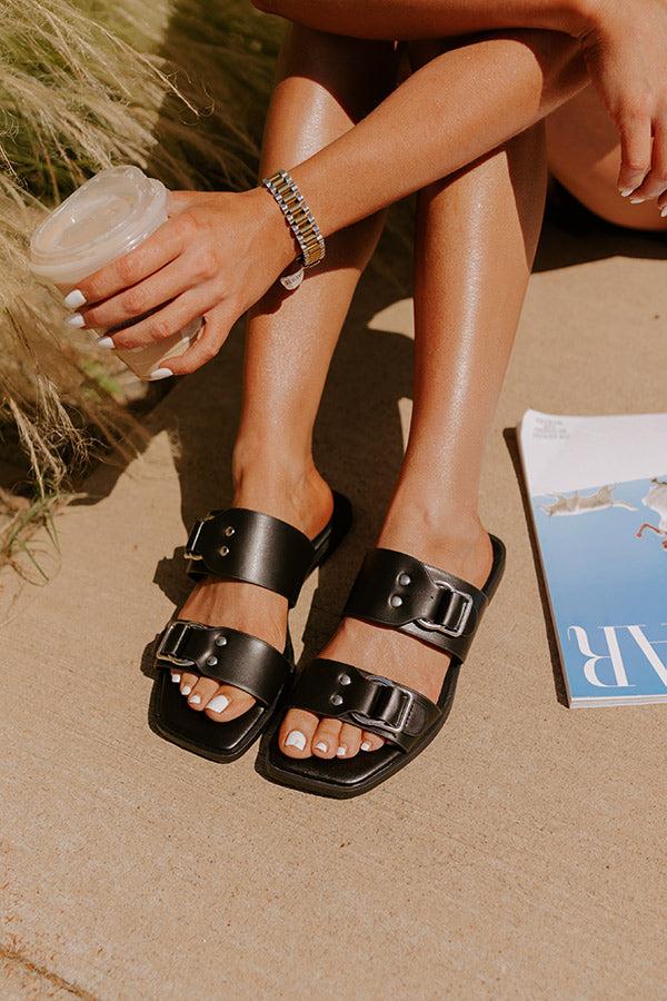 Impressions The Bella Faux Leather Sandal In Black