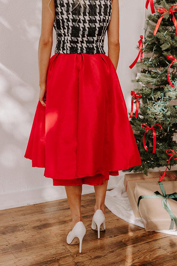 Impressions The Belle High Waist Midi Skirt In Red