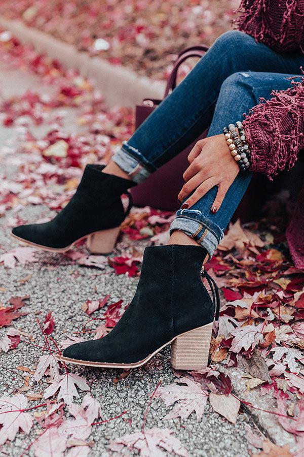 Impressions The Blaire Faux Suede Bootie In Black