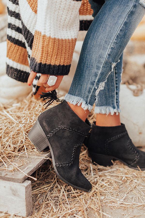 Impressions The Brenna Faux Suede Bootie In Black