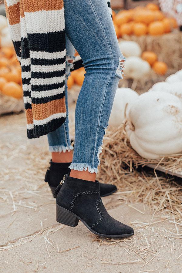 Impressions The Brenna Faux Suede Bootie In Black
