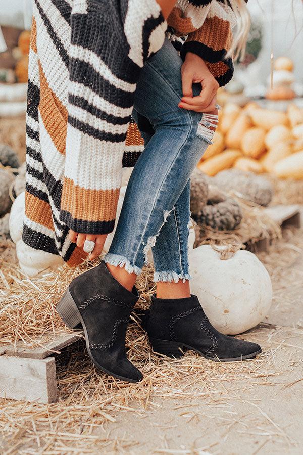 Impressions The Brenna Faux Suede Bootie In Black
